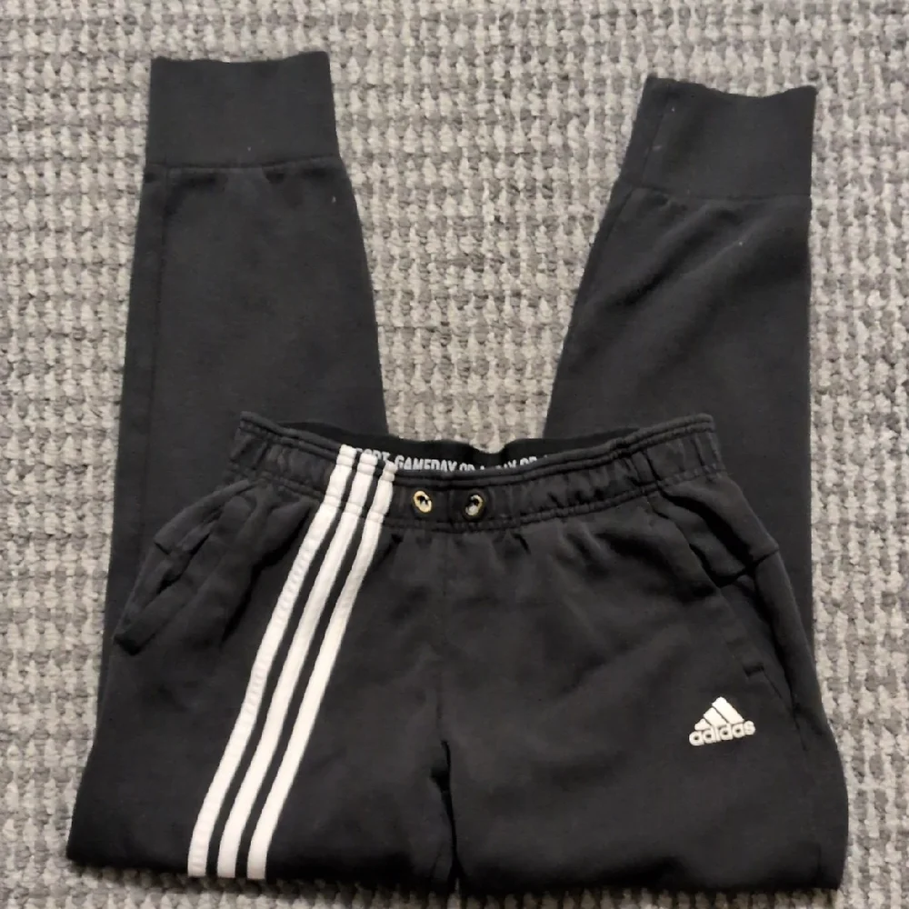 Adidas Black Joggers with White Stripes - Picture 7 of 9